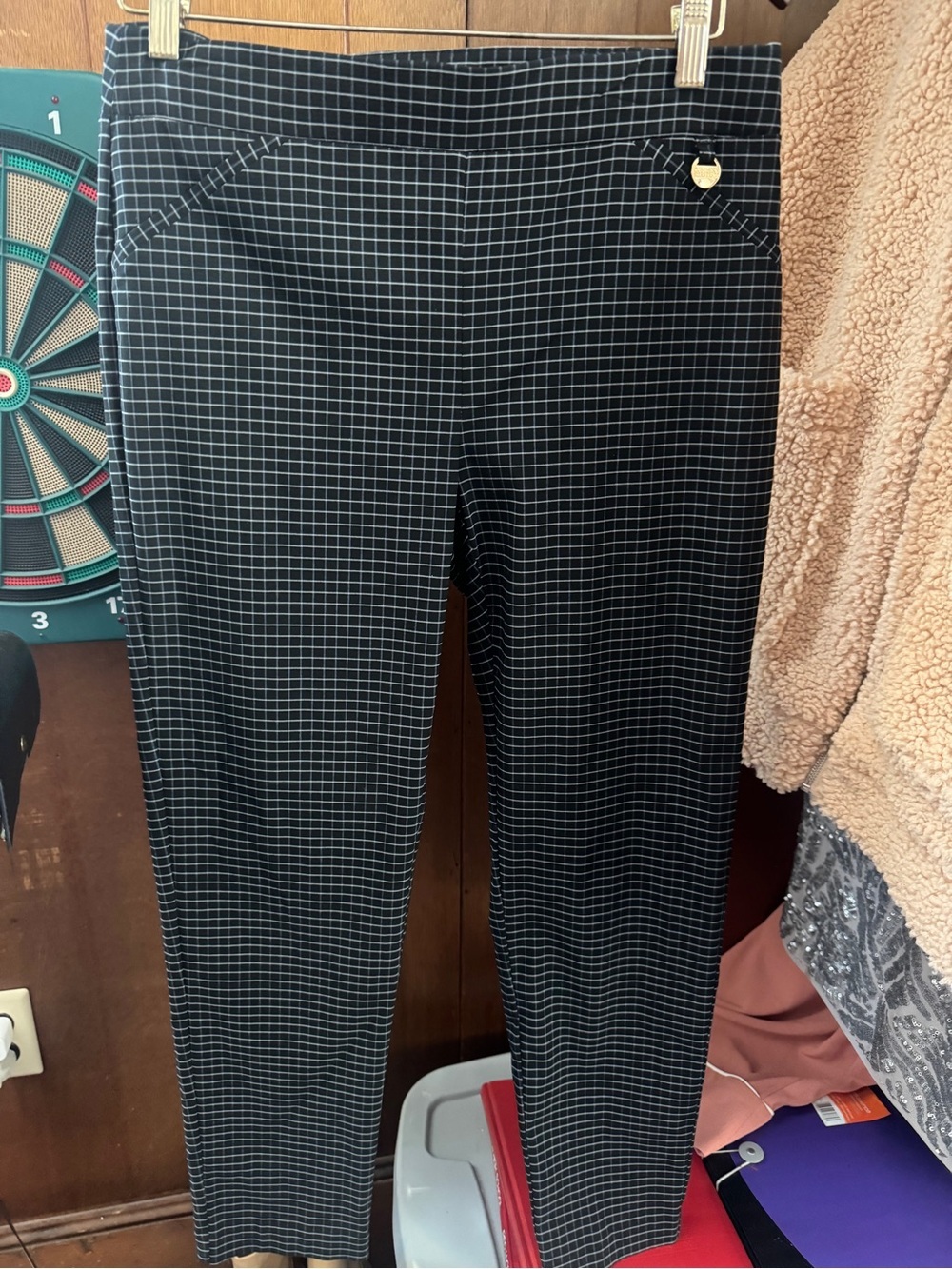 Company Ellen Tracy Navy Blue Windowpane Plaid Pants – Size M